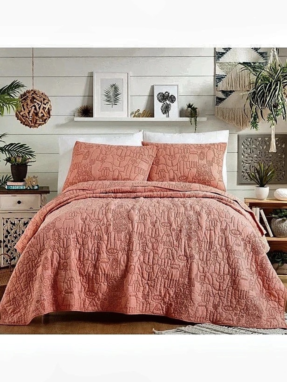 Jungalow Hamsa Full/Queen Cotton Quilt Set NWT